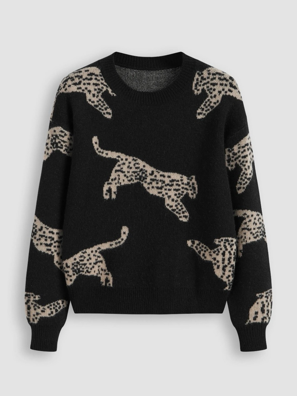 NWOT Cider Crewneck Leopard Print Sweater, Large